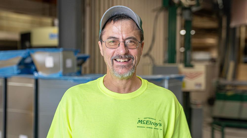 David Dechand, McElroy’s sheet-metal shop steward, celebrates 10 years with McElroy’s on July 20, 2025.