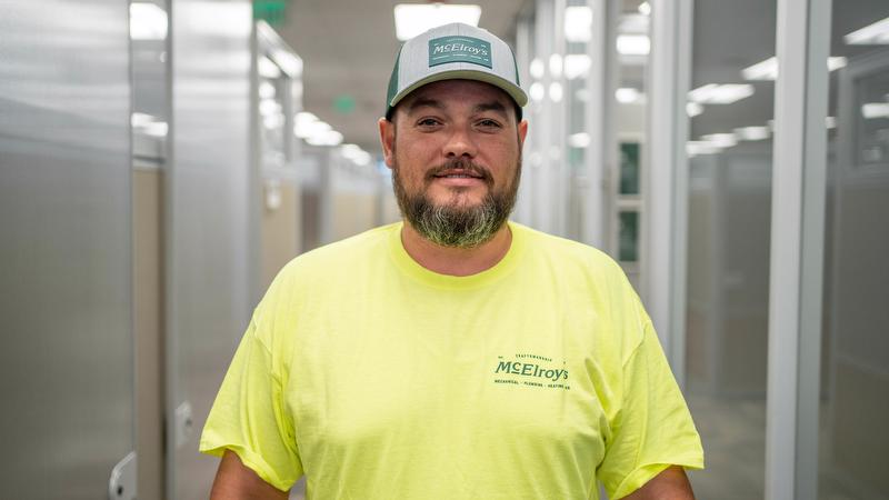 Shawn Brown, McElroy’s commercial HVAC service technician, celebrates 10 years with McElroy’s on July 20, 2025.