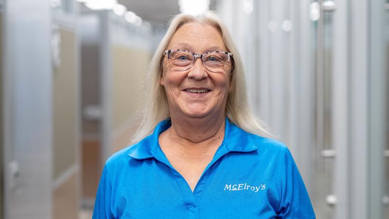 Joanne Ortiz, McElroy’s pricing clerk, celebrates 20 years with McElroy’s on January 30, 2026.