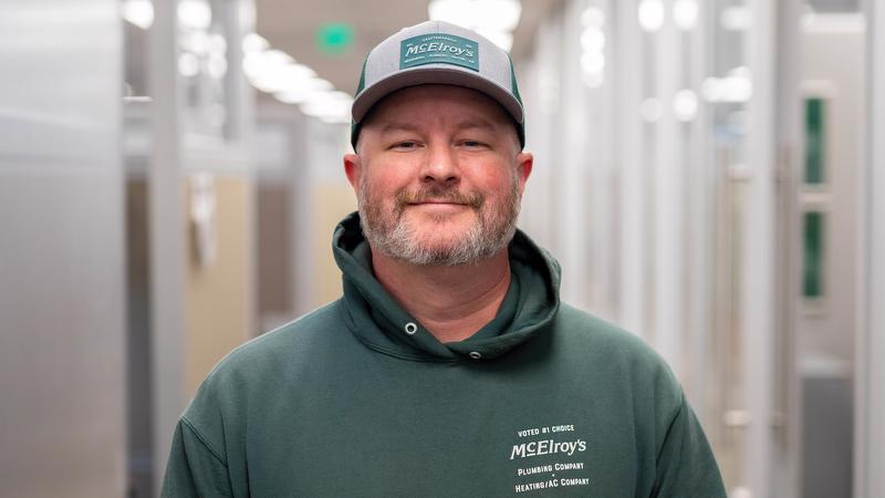 James King, McElroy’s plumber, celebrates 10 years with McElroy’s on March 21, 2026.