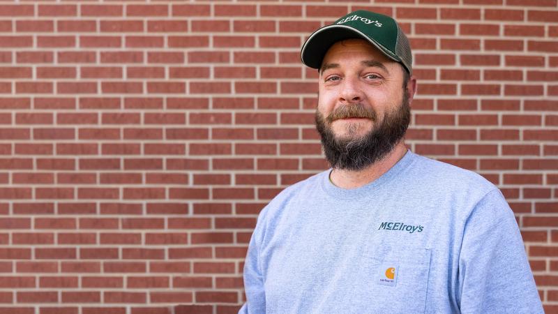 Brent Gordon, McElroy’s commercial HVAC service tech, 10th anniversary portrait, April 18, 2022.