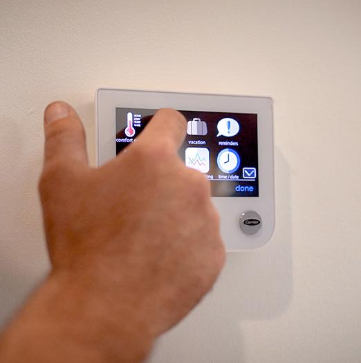 A smart thermostat readout is easy to understand and use.