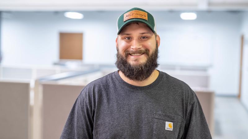 Joey Towle, McElroy’s pipefitting fab-shop manager and BIM designer, celebrates his 10th McElroy’s anniversary, June 10, 2023.