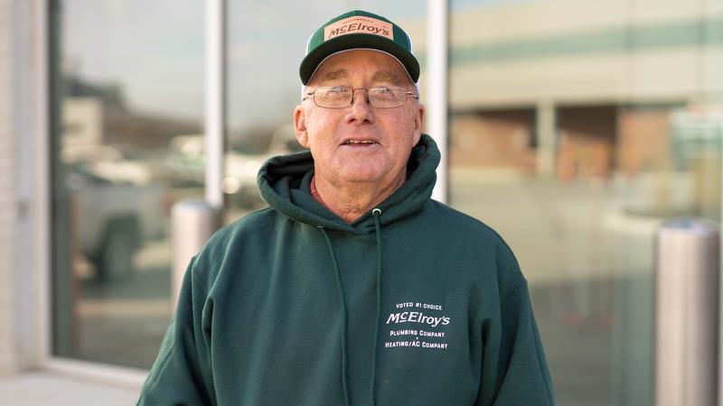 Gail Sage, McElroy’s commercial construction sheet-metal foreman, celebrates 40 years with McElroy’s on January 11, 2024.