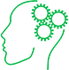 Head with Cogs as Brain Icon