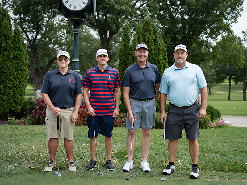 McElroy’s/Stormont Vail 2021 BIG HEARTS Golf Tournament team – Ron Gentry, Jimmy Thomas, Dan Beal, Keith Griffin.