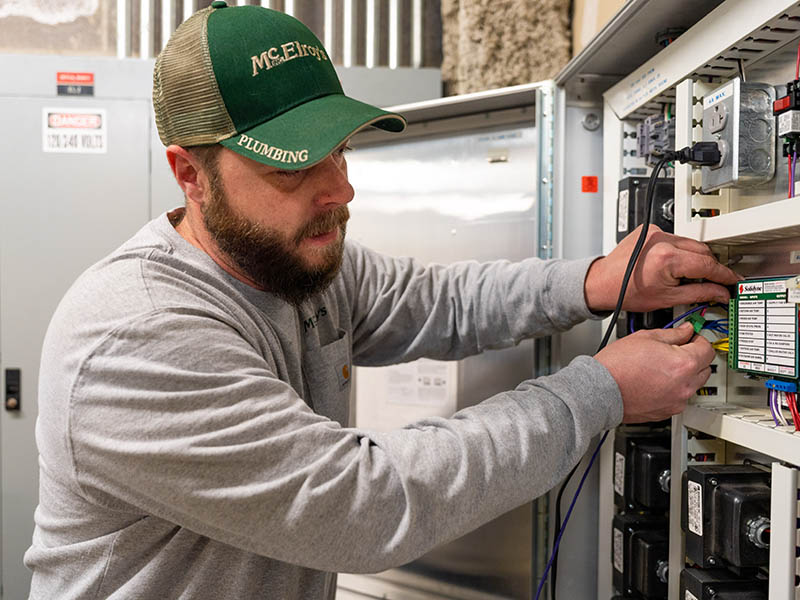 Brent Gordon optimizes the building controls at the Tallgrass medical building in Topeka.