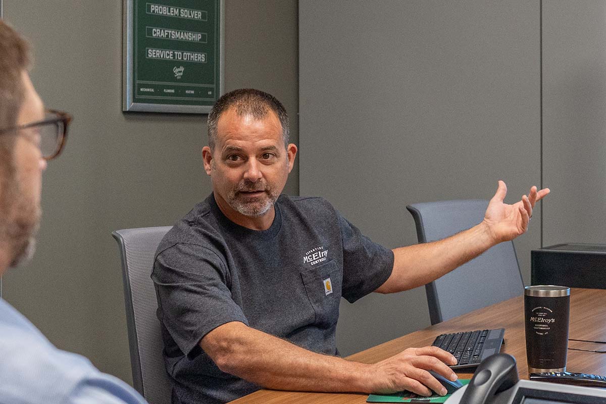 McElroy’s Vice President Keith Watkins is the leader of our commercial HVAC service department and our McElroy Controls division.