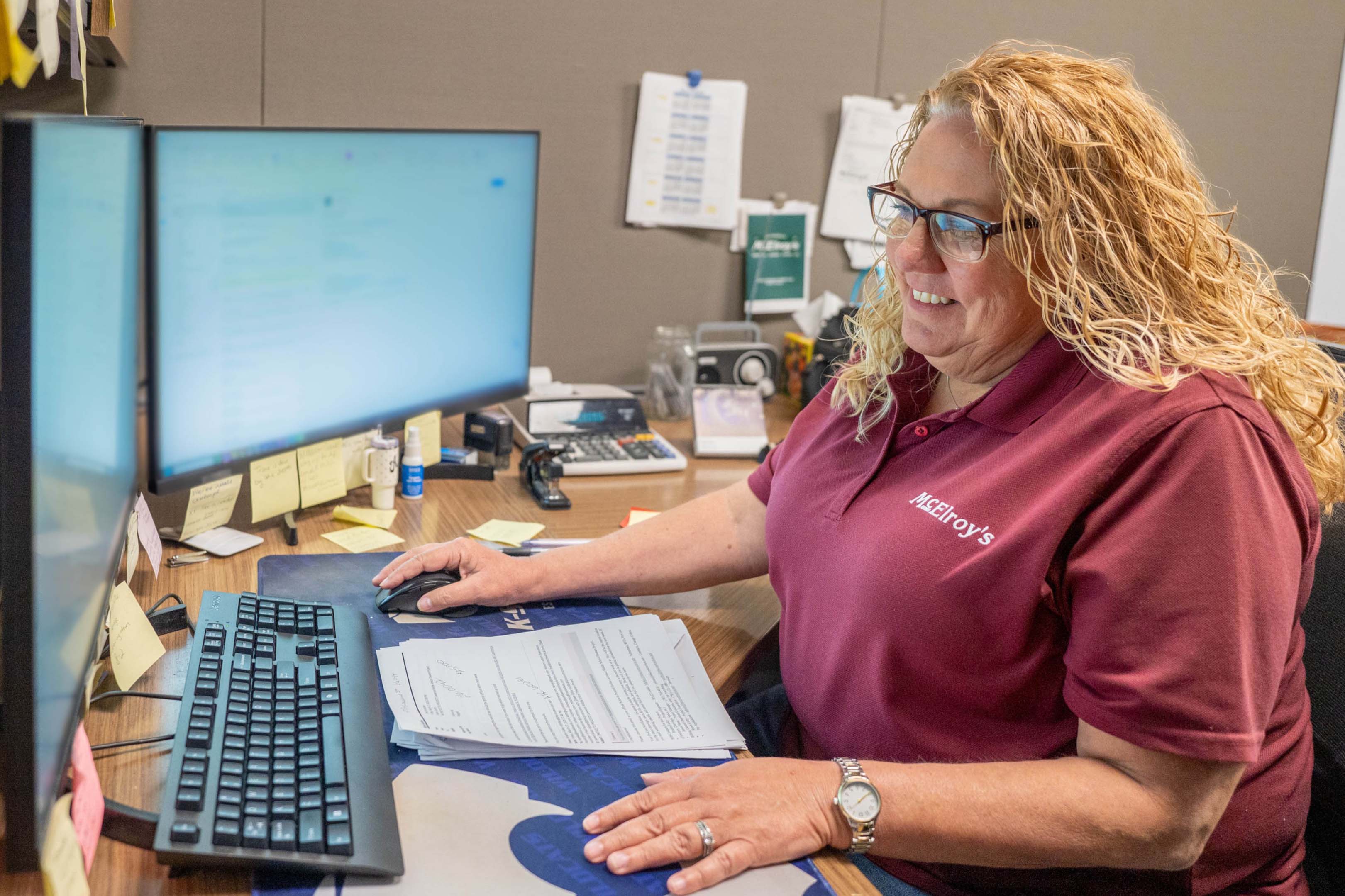 Alyssa Gentry, McElroy’s assistant project manager, handles details that keep jobs running smoothly.