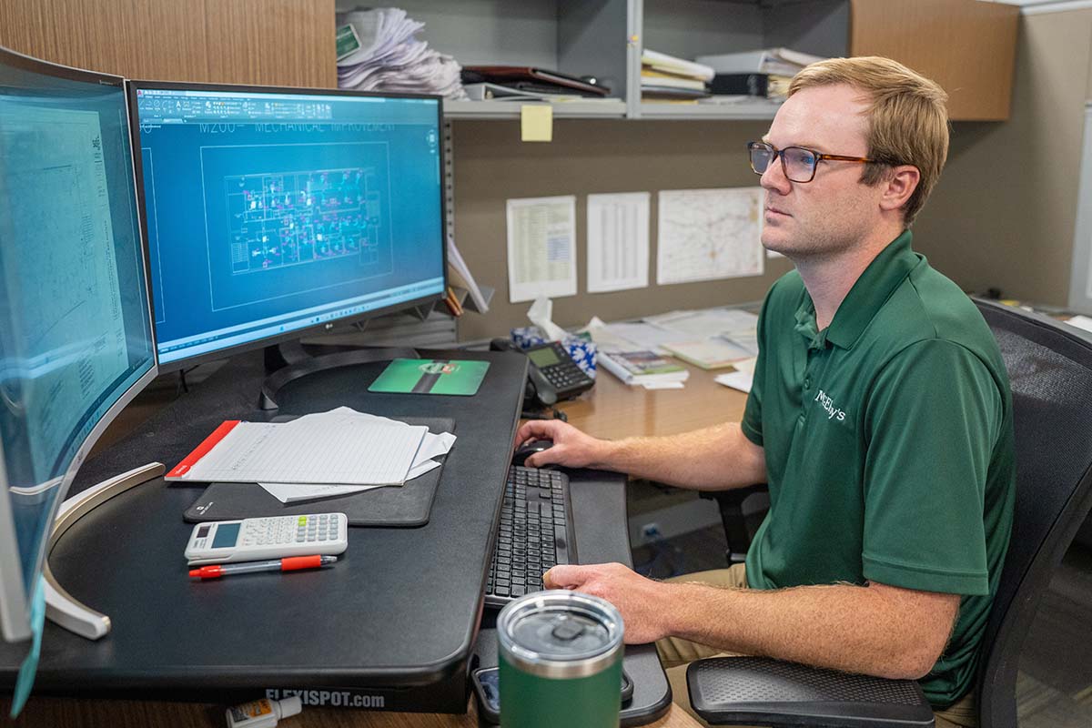 Adam Outlaw, McElroy’s project manager, became a registered professional engineer in November 2025.